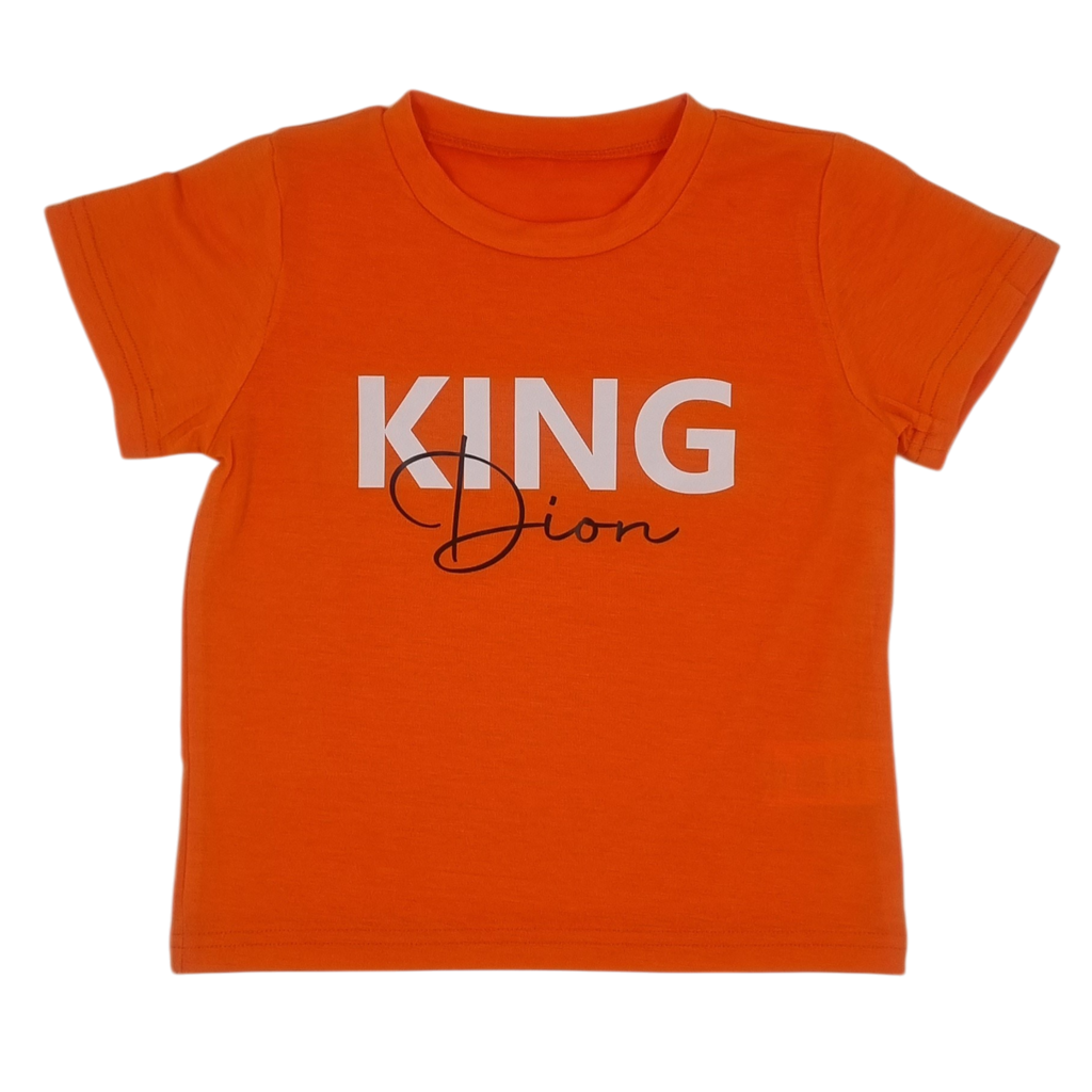 Kinder t-shirt King of Queen met naam – gepersonaliseerd