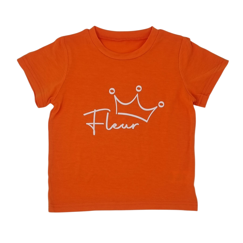 Kinder t-shirt met naam en kroon – gepersonaliseerd shirt