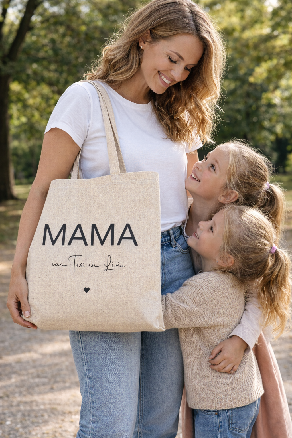 Gepersonaliseerde shopper tas met naam Mama – katoenen draagtas met persoonlijke tekst