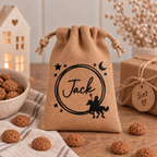 Sinterklaaszakje met naam – Cirkel | Jute of katoen